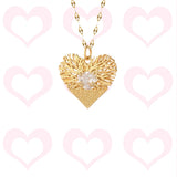 Heart Pendant Necklace Romantic Chain Choker Enamel Zircon Jewelry