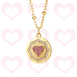 Heart Pendant Necklace for Women Stainless Steel Choker Necklace Zircon Jewelry