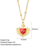 Heart Pendant Necklace for Women Stainless Steel Choker Necklace Zircon Jewelry