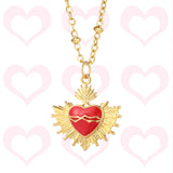 Heart Pendant Necklace for Women Stainless Steel Choker Necklace Zircon Jewelry