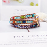 Heart Shape Jaspers Crystal Wrap Bracelet 3 Strands