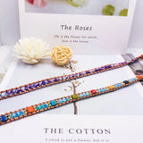 Heart Shape Jaspers Crystal Wrap Bracelet 3 Strands