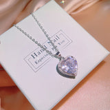 Heart Shining Cut Big AAAAA Moissanite Pendant Necklace