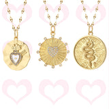 Heart Snake Pendant Necklace for Women Stainless Steel Choker Zircon Jewelry