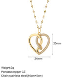 Heart Snake Pendant Necklace for Women Stainless Steel Choker Zircon Jewelry