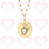 Heart Snake Pendant Necklace for Women Stainless Steel Choker Zircon Jewelry