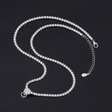 High Carbon Diamond Tennis Chain Necklace Sparkling Fine Jewelry Gift