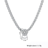 High Carbon Diamond Tennis Chain Necklace Sparkling Fine Jewelry Gift