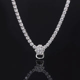 High Carbon Diamond Tennis Chain Necklace Sparkling Fine Jewelry Gift