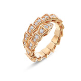 Silver Crystal Snake Shape Ring for Women Zircon Wedding Jewelry