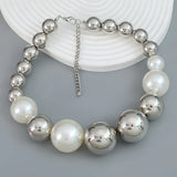 Hip Hop Beaded Pearl Necklace for Woman