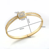 Hollow Cross CZ Crystal Bangles Stainless Steel Bracelets
