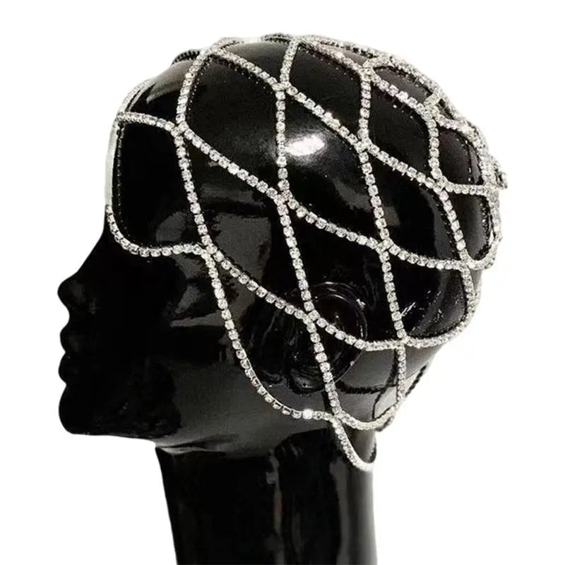 Rhinestone Mesh Headpiece Wedding Head Chain Jewelry Crystal Headband