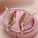 Hollow Texture Butterfly 585 Women's Earrings Natural Zircon Unusual Jewelry
