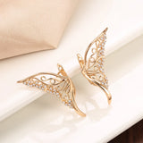 Hollow Texture Butterfly 585 Women's Earrings Natural Zircon Unusual Jewelry