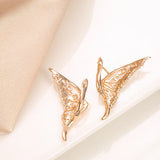 Hollow Texture Butterfly 585 Women's Earrings Natural Zircon Unusual Jewelry
