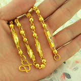 HK Bamboo Men Necklaces 6/7mm 55/60cm 24K High Class Jewelry