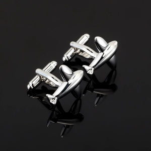 Plane Styling Cufflinks Tie Clip Set