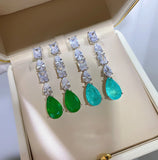 Hypoallergenic Emerald Paraiba Tourmaline Earrings
