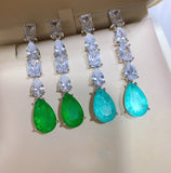 Hypoallergenic Emerald Paraiba Tourmaline Earrings