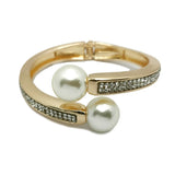 Pearl Rhinestones Alloy Cuff Bracelets for Women