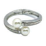 Pearl Rhinestones Alloy Cuff Bracelets for Women