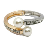 Pearl Rhinestones Alloy Cuff Bracelets for Women