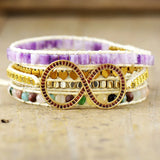 Infinity Charm Inspirational Crystal Wrap Rope Bracelet