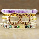 Infinity Charm Inspirational Crystal Wrap Rope Bracelet