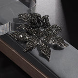 Vintage Rhinestone Rose Brooch Pin