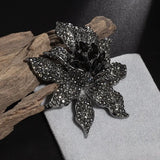 Vintage Rhinestone Rose Brooch Pin