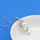 Zircon 925 Silver Pearl Choker Necklace