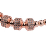 Zircon Braided Bracelet Silver Copper Beaded Charm For Men Women