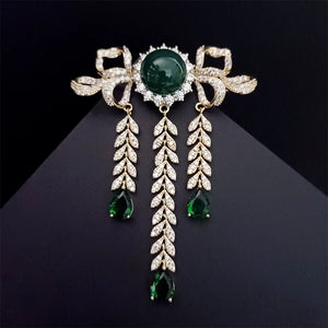 Zircon Tassel Brooch Pin Palace Style Dress Corsage Anti-light Broochpin
