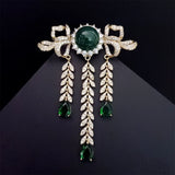 Zircon Tassel Brooch Pin Palace Style Dress Corsage Anti-light Broochpin