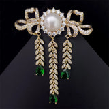 Zircon Tassel Brooch Pin Palace Style Dress Corsage Anti-light Broochpin