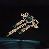 Zircon Tassel Brooch Pin Palace Style Dress Corsage Anti-light Broochpin
