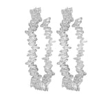 Irregular Geometry Circle Simulated Diamond 5A CZ Women Wedding Party Earrings