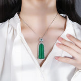 Jade Pendant Necklace 925 Sterling Silver Fine Jewelry Diamond Pendants