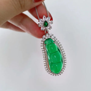 Jade Pendant Necklace 925 Sterling Silver Fine Jewelry Diamond Pendants