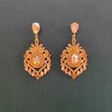 Emerald Crystal Drop Rhinestone Chandelier Earrings