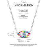 Enamel Eye Eyes Chain Necklace 925 Sterling Silver Jewelry