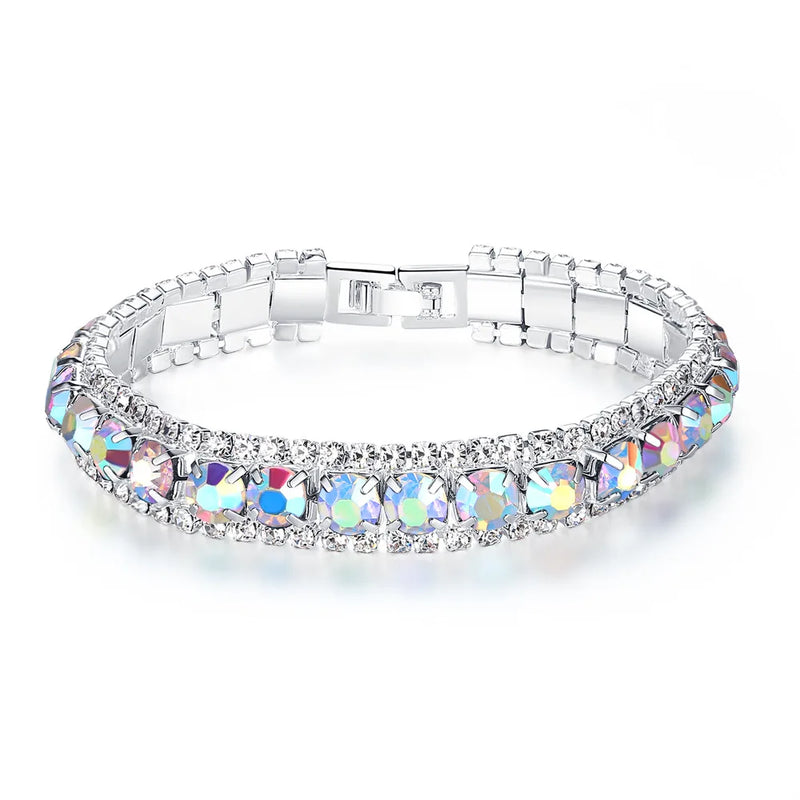 925 Silver Zircon Charm Bangles for Women - Wedding Gift