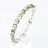 925 Silver Green CZ Bridal Charm Bracelet for Women
