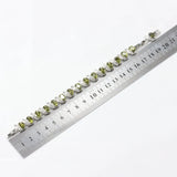 925 Silver Green CZ Bridal Charm Bracelet for Women