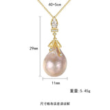 925 Silver Necklace with Baroque Pearl Pendant High Jewelry Gift