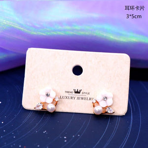 100Pcs Beige Paper Earring Display Cards Ear Studs Nail Packaging Cards
