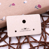 100Pcs Beige Paper Earring Display Cards Ear Studs Nail Packaging Cards
