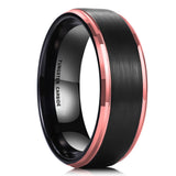 Men's 8MM Tungsten Ring Rose Brushed Titanium Steel Wedding Band