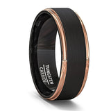 Men's 8MM Tungsten Ring Rose Brushed Titanium Steel Wedding Band
